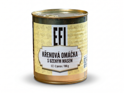 EFI Křenová omáčka s vepřovým uzeným masem 700g 2 porce (trvanlivost až 24 měsíců)