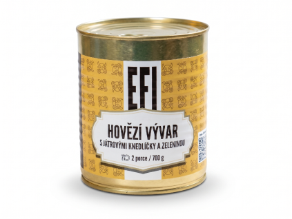 EFI Hovězí vývar s játrovými knedlíčky 700g 2 porce (trvanlivost až 24 měsíců)