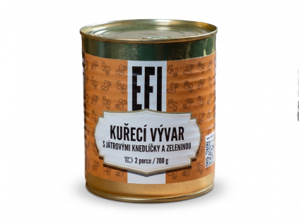 EFI Kuřecí vývar s játrovými knedlíčky 700g 2 porce ( trvanlivost až 24 měsíců)