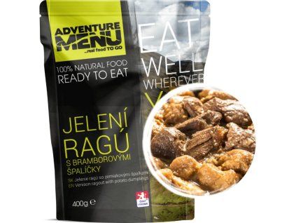 Adventure menu - Jelení ragů s bramborovými knedlíčky